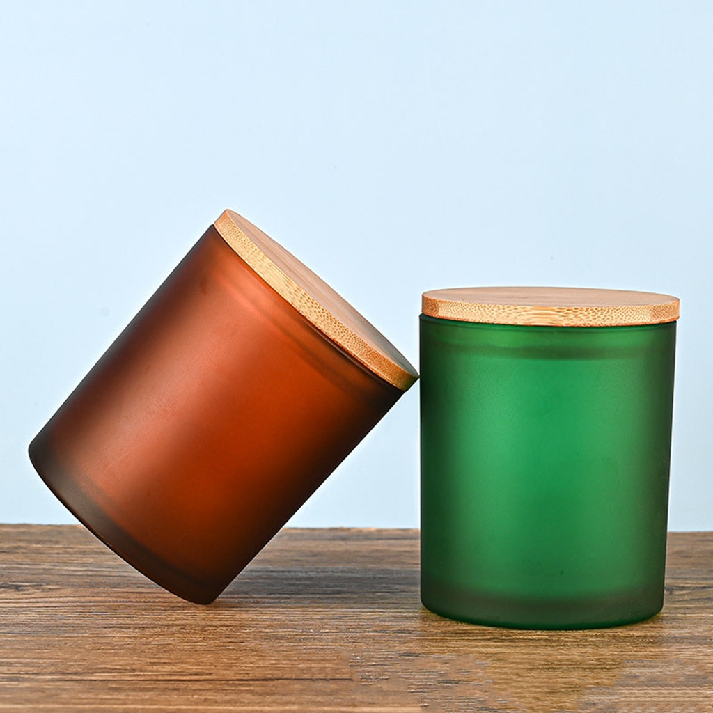 Glass Candle Cup With Wooden Lid